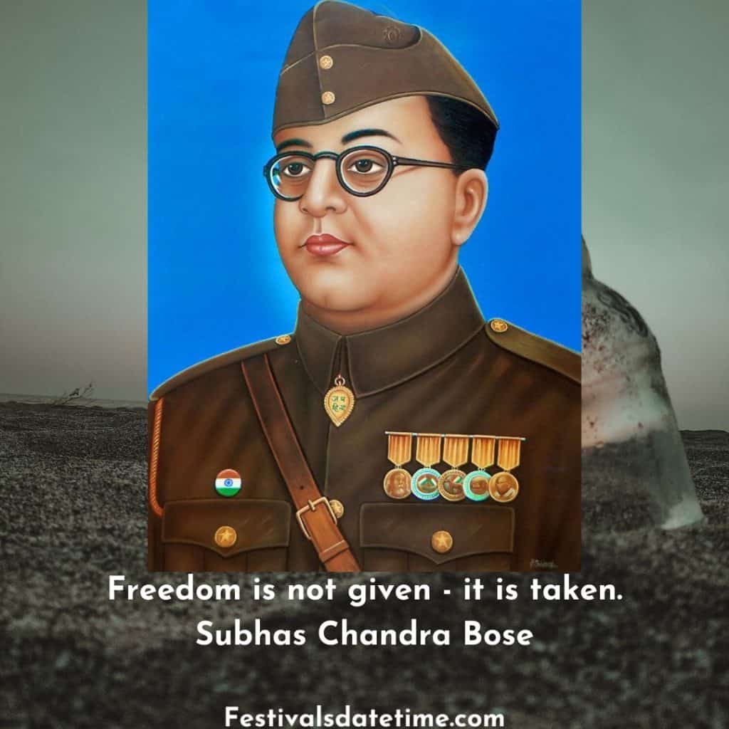 Netaji Subhash Chandra Bose Quotes & Images – Festivals Date & Time